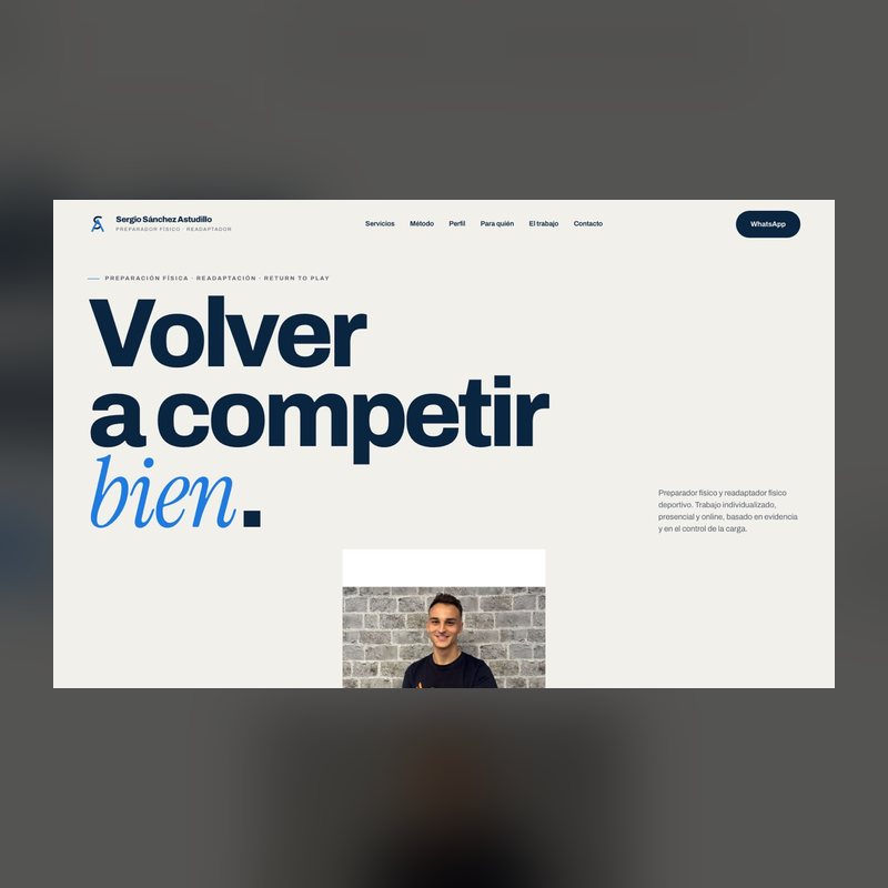 Web de Sergio Sánchez Astudillo, preparador físico