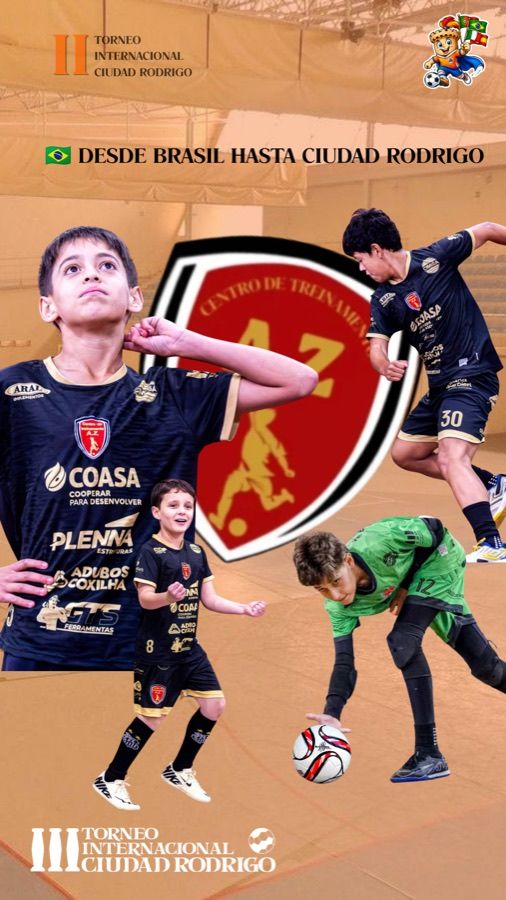 Pieza gráfica «Desde Brasil hasta Ciudad Rodrigo» diseñada para el III Torneo Internacional Ciudad Rodrigo